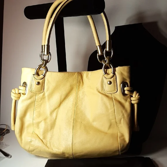Coach Kristin Yellow Leather Hobo Shoulder Bag - Picture 5 of 16